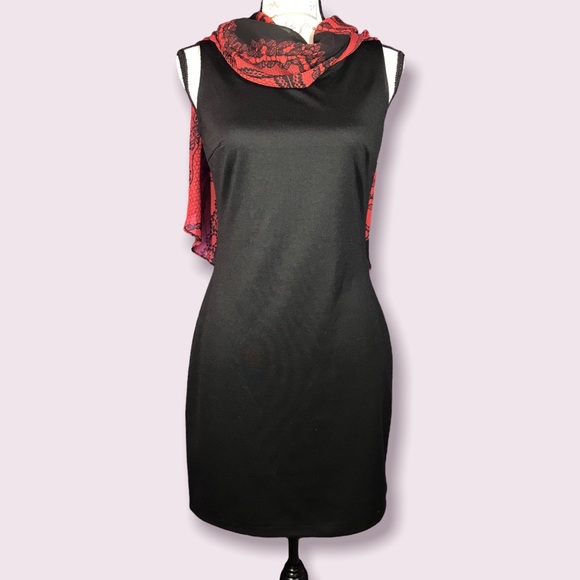 Enfocus Studio, Sleeveless Dress with Attached Sheer Shaw - Picture 2 of 12